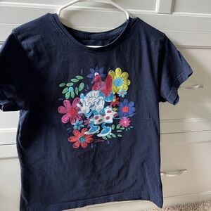 Cute Minnie Mouse Flowers T Shirt Women's Size Medium